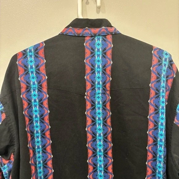 Rustler By Wrangler Vintage Pearl Snap Button Down Shirt Men’s Size XL - Picture 8 of 12